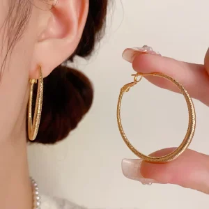 Minimalist Metal Large Hoop Earrings