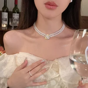 Minimalist Pearl Choker Necklace for Women