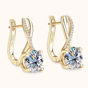 Moissanite 925 Sterling Silver Hoop Earrings for Women
