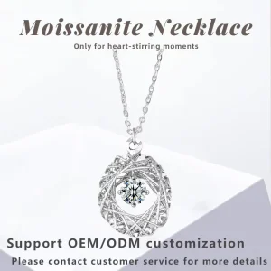 Moissanite Dream-Weaver Necklace Custom 925 Sterling Silver with GRA Certificate