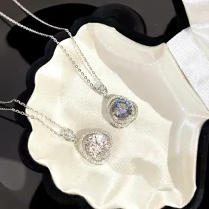 Moissanite Heart Pendant Necklace S925 Sterling Silver