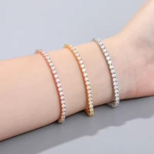 Moissanite Tennis Bracelet 18K Gold for Women Wedding Gift Party