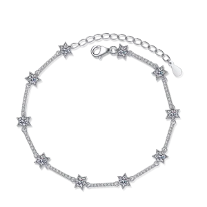 Moissanite Tennis Bracelet 925 Sterling Silver Adjustable for Women