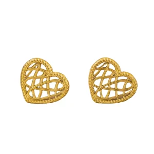Multi-Style Stainless Steel Heart and Crown Shape Stud Earrings, Zinc Alloy