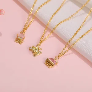 Multicolor Crystal Ocean Animal Charm Pendant Necklaces for Women Delicate Starfish Chain Choker Necklaces