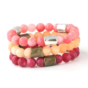 Multicolor Natural Stone Beaded Crystal Bracelet for Women