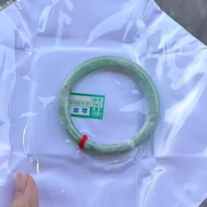 Myanmar A-Grade Natural Jadeite Bangle, Green, 54–60 mm, Adult