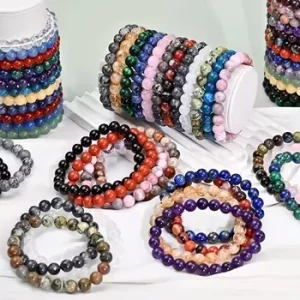 Natural 8mm Gemstone Healing Crystal Bracelet for Men and Women