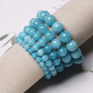 Natural Aquamarine Faceted Bead Bracelet
