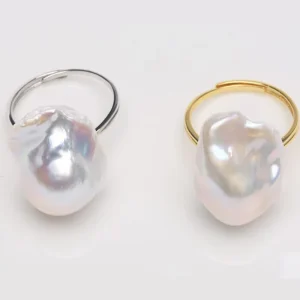 Natural Baroque Pearl Ring for Weddings