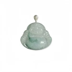 Natural Burmese Grade A Buddha-Carved Jadeite Pendant Jewelry with Certificate