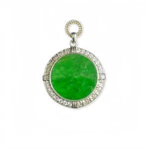 Natural Burmese Grade A Jadeite Pendant Round Jadeite Pendant Women Burmese Jadeite Pendant Gift (With NGTC)