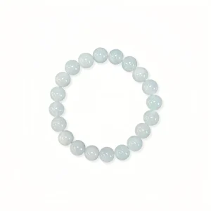 Natural Burmese Grade A Jadeite Round Bead Bracelet with NGTC