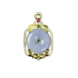 Natural Burmese Type A Jadeite Pendant Lavender Jadeite Pendant Peace Buckle Pendant Women’s Jadeite Gift (with NGTC)