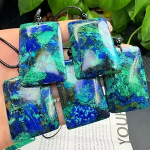Natural Chrysocolla Pendant Reiki Energy Healing Crystal Necklace Spiritual Charms Bohemian Green Blue Feng Shui