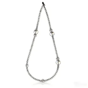 Natural Clear Quartz Beaded Necklace with 925 Sterling Silver Clasp 18″ Healing Crystal Layering Jewelry for Women