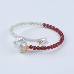 Natural Freshwater Baroque Star Pearl Bracelet, Adjustable Bangle