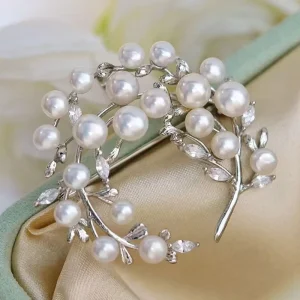 Natural Freshwater Pearl Brooch for Women