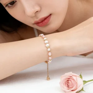 Natural Freshwater Pearl Handmade Waterproof Charm Beaded Bracelet for Women