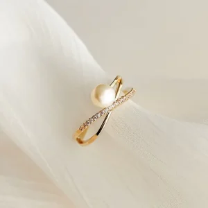 Natural Freshwater Pearl Multi-Layer Silver Ring for Women