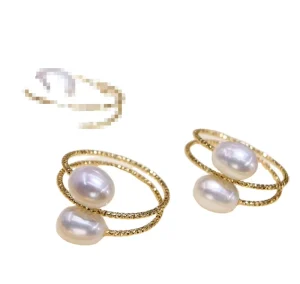 Natural Freshwater Rice Pearl Ring for Women