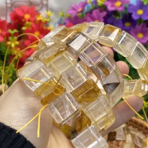 Natural Golden Healer Stone Crystal Bangle Bracelet Jewelry for Decorative