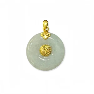 Natural Grade A Burmese Jadeite Pendant Round Burmese Jadeite Pendant Women’s Jadeite Pendant Gift (With NGTC)