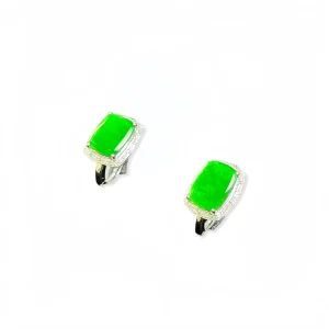 Natural Grade A Burmese Jadeite Stud Earrings with NGTC Certification