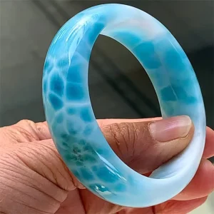 Natural Larimar Crystal Bead Bracelet