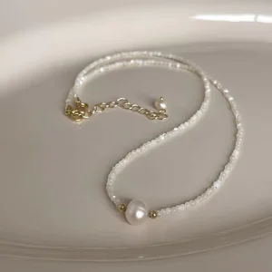 Natural Pearl Choker Clavicle Chain Necklace for Women