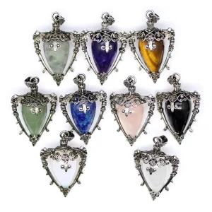 Natural Polished Crystal Healing Stones Water Drop Design Ornaments Charms Pendant