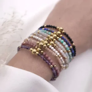 Natural Precious Stone Beaded Crystal Bracelet for Women