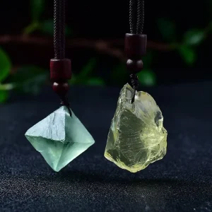 Natural Raw Crystal Stone 18K Gold Plated Heart Link Necklace with Amethyst Rose Quartz and Citrine Pendant Boho Handcrafted
