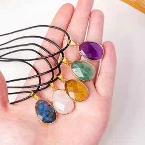 Natural Spiritual Healing Crystal Ornament Crystal Cut Pendant Jewelry Crafts Gift