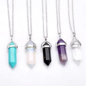 Natural Stone Necklace Amethyst Gemstone Pendant