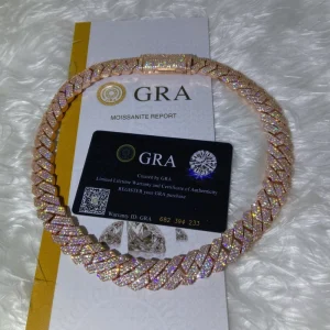 Necklace Silver 925 Iced Out Lab Diamond VVS Moissanite Hip Hop Jewelry Real Gold Plated Cuban Link Chain