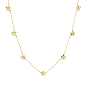 New Arrival 14K Gold Plated Summer Must-Have Fine Charm Flowers Brass Layer Choker Necklace Party Jewelry