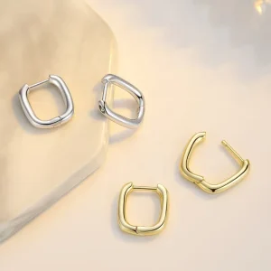 New Fashion Fine Jewelry Luxury Custom 925 Sterling Silver CZ Statement Gold Huggie Hoop Earrings for Women