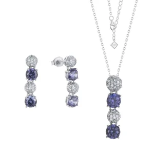 Custom OEM Gold-Plated Zircon 925 Silver Party Wedding Gift Earrings and Necklace Jewelry Set for Women