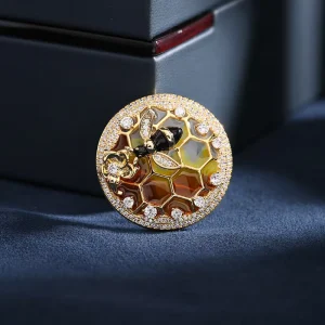 OEM Broche Golden Cute Bee Broaches Women Brooches