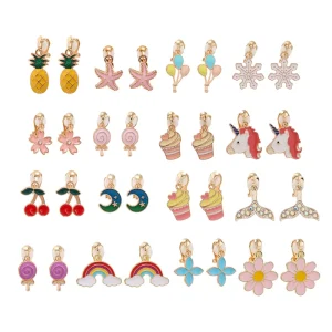 OEM Cross Border Sweet Ocean Series Alloy Earrings Clip For Women Versatile Creative Fresh Delicate