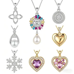 OEM Customizable Moissanite 925 Silver Pendant Necklace for Weddings, Parties, and Engagements