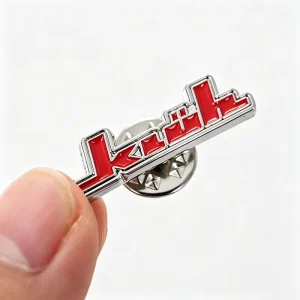 OEM/ODM Custom Logo Epoxy-Coated Enamel Text Lapel Pin