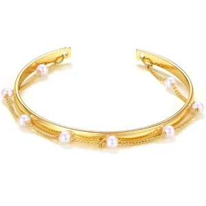Open Pearl Charm Bracelet