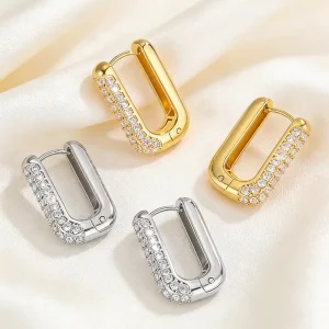 Orchid Huggie 18K Zircon Hoop Earrings for Women, Anti-Tarnish