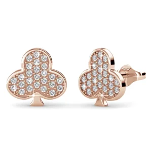 Original Design Stud Earrings 18K White Gold Austrian Crystals for Women