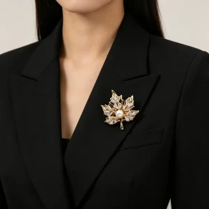 Pearl Beaded Edge Brooch for Dresses and Blouses