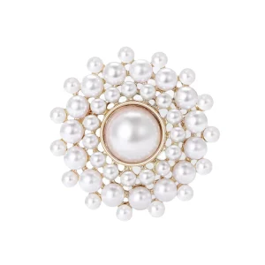 Pearl Brooch with Diamond Customized Sweater Chest Pin for Women