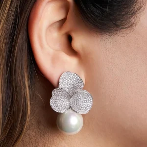 Pearl Charm Drop Earrings