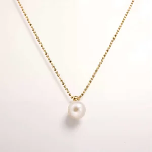 Pearl Necklace for Women Stainless Steel